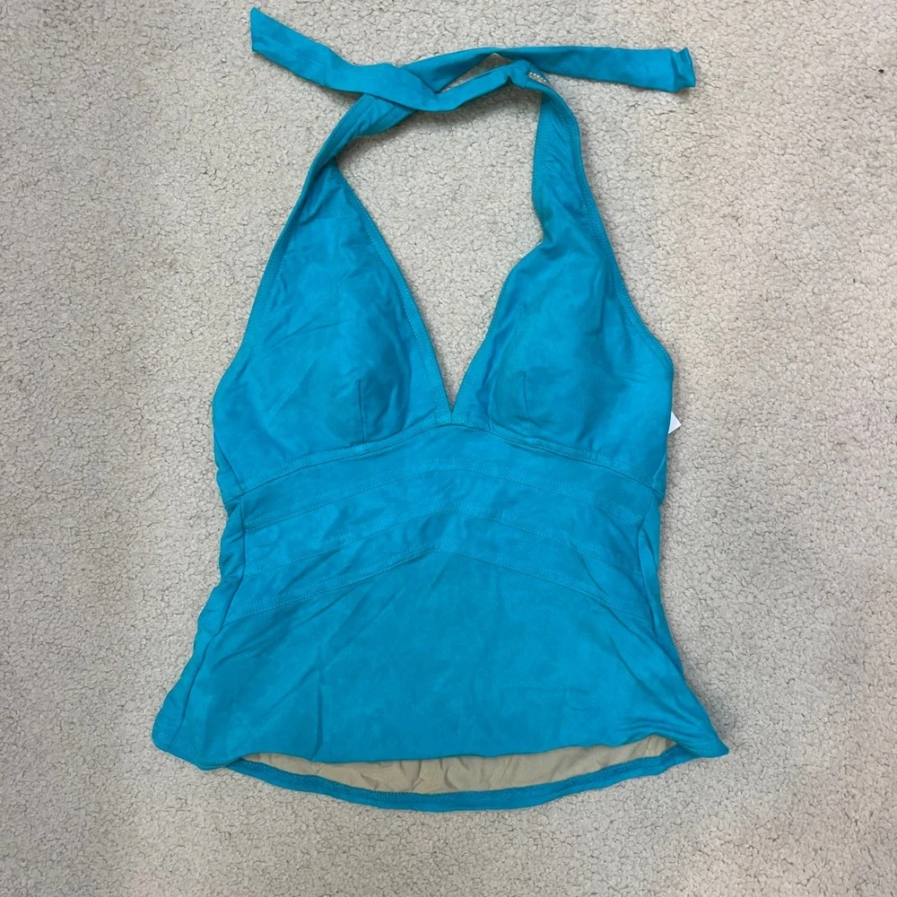 NWT Miraclesuit/Magicsuit Teal Halter Tankini Two Piece Swimsuit - Picture 3 of 12
